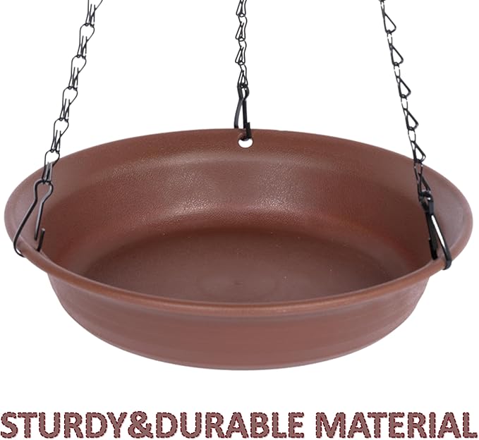 Hanging Bird Bath for Outside, VUWEZ Hanging Birdbath & Bird Feeder for Outdoors, Birds Water Wild Feeders Tray Bowl Accessories for Outdoor, Small Large Birdbaths Bowls for Garden Balcony Decoration