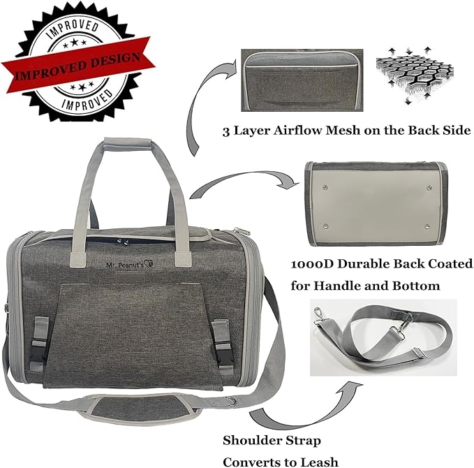 Mr. Peanut's Gold Series Big Apple XL Expandable Pet Carrier V3.0 (Deja Blue)