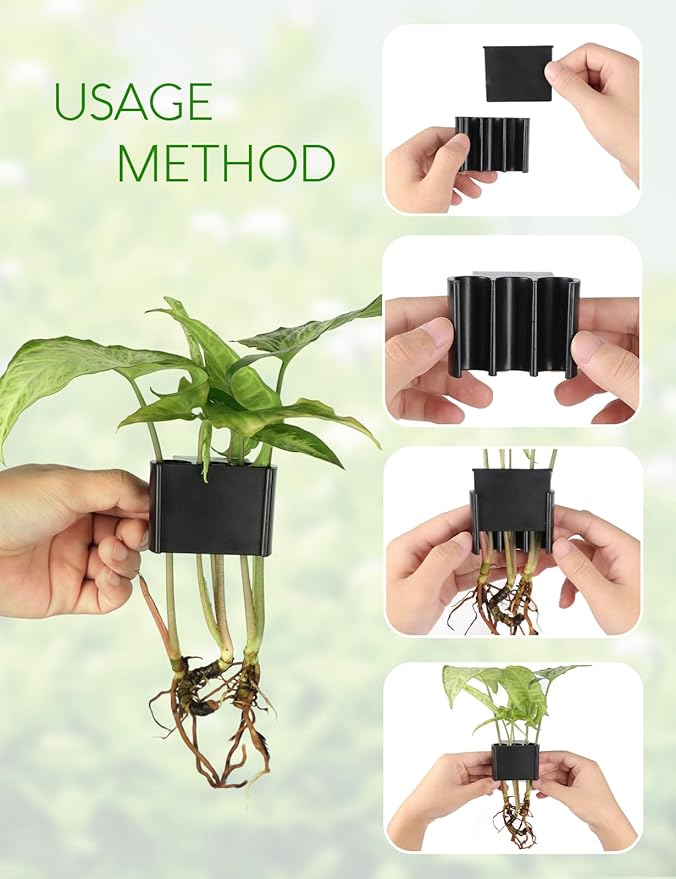 2 Pk Upgraded Aquarium Plant Holder, Hanging Aquarium Plant Holder with Clip, Suitable for Fish Tank Plant Potting, Aquarium Decoration