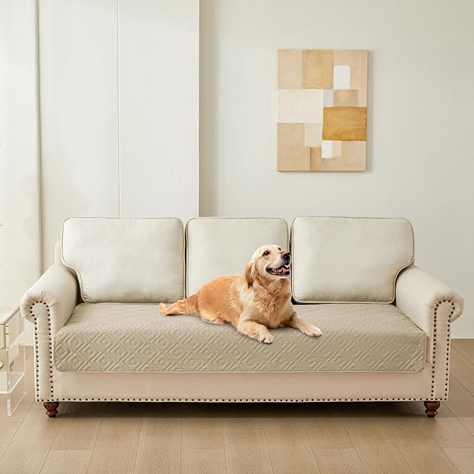 hyha Waterproof Dog Blanket, Soft Pet Bed Blankets, Waterproof Sofa Couch Cover for Dogs Washable, Reversible Pet Couch Covers for Sofa Furniture (40x50 Inch, Taupe/Beige)