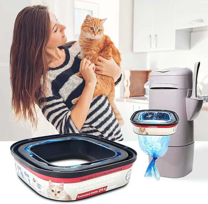 Cat Litter Refill Bags Cartridge Compatible with Cat Genie Standard, Plus and XL Pail Refills, Pet Waste Bags Litter Box Accessories,Pack of 4