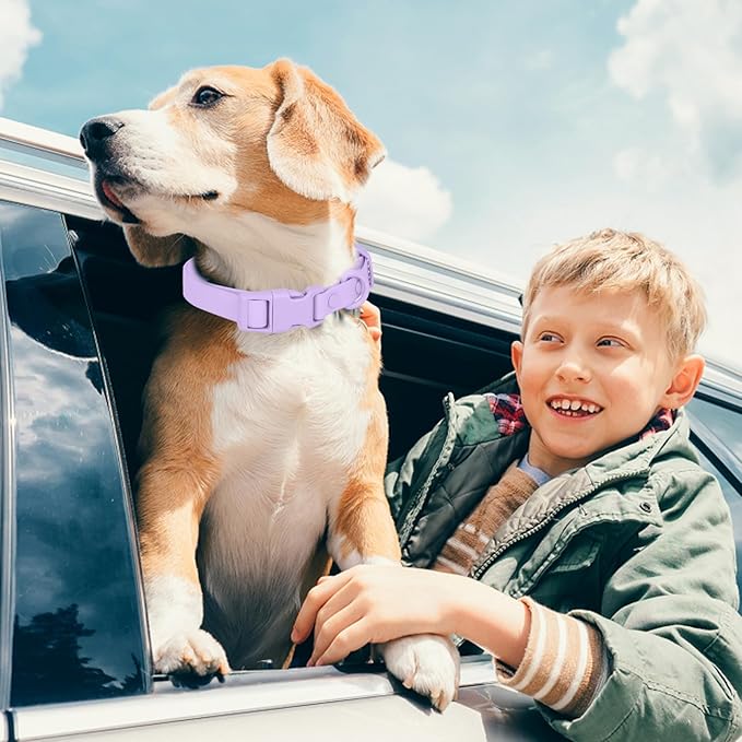 Waterproof Dog Collar Soft Rubber Dog Collar with Safety Buckle Adjustable Pet Collars for Small Medium Large Dogs
