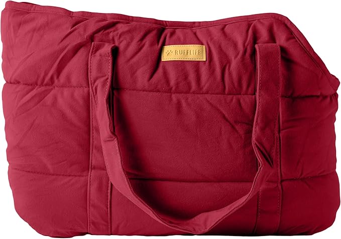 Plush Dog Purse Carrier for Small Dogs, Soft Dog Tote Bag with Safety Harness Clip, Cozy Pet Carrier for Dogs Under 15 lbs, Comfortable Dog Shoulder Carrier for Travel, Red
