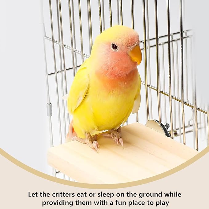 2Pcs Solid Wood Parrot Stand and Small Animal Climbing Platform