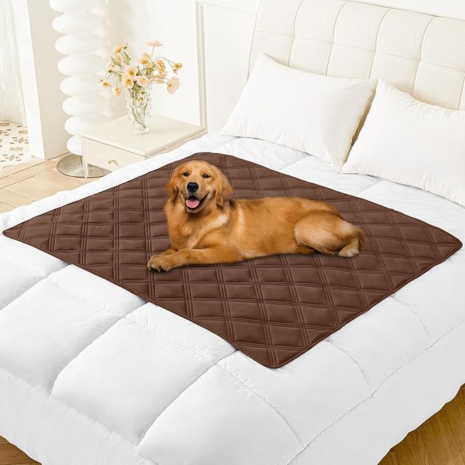 Smiry Waterproof Dog Bed Cover Blanket 40x50, Soft Reversible Pet Blanket, Washable Leakproof Cats Dogs Couch Cover for Sofa, Couch, Furniture, Brown/Brown