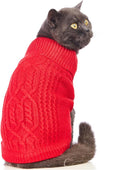 Stretchy Cat Sweater - 17 Colors & 6 Sizes | Snug Winter-Ready Knit for Boy/Girl Cats & Kittens(Red, Small)