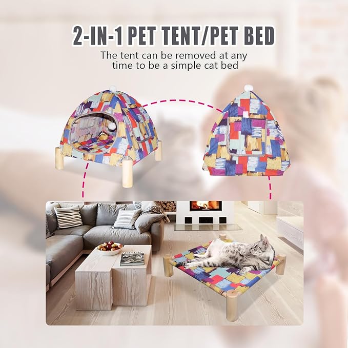 Pozico Portable Cat Tent Bed – Lightweight Foldable Cat House with Soft Washable Cushion, Warm Enclosed Cave for Kittens, Indoor Cats & Small Dogs