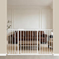 WAOWAO Baby Gate 52.76-57.45" Extra Wide Pressure Mounted Walk Through Swing Auto Close Safety White Metal Toddler Kids Child Dog Pet Puppy for Stairs,Doorways,Kitchen
