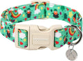 DOGWONG St. Patrick's Day Dog Collar, Lucky Clover Shamrock Green, Small, Soft Durable Adjustable Costume, Breakaway Closure