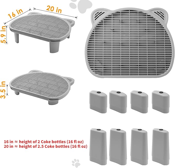 Litter Catching Step for Cat Litter Box, Litter Trap Stool for Automatic Litter Box Self Cleaning, Litter Collection Stairs, Litter Catcher Ramp for Old Geriatric Senior Cat or Kitten