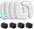 Veken PP Housing Cat Water Fountain Filters, 4 Pack Replacement Filters & 4 Pack Replacement Pre-Filter Sponges Set for 50oz, 84oz, 95oz or 108oz Automatic Pet Fountain Dog Water Dispenser