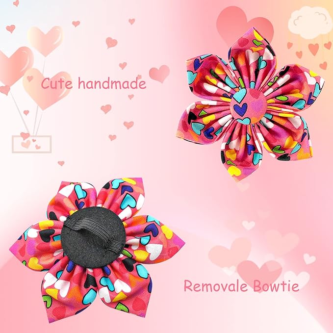 Lionheart glory Easter Dog Collar with Flower Carrot Print Dog Collar Girl Soft Durable Adjustable Collar Flower Spring Collar Dog Bow for Medium Dogs