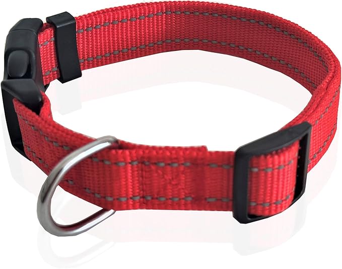 Adjustable Nylon Dog Collar, Reflective Collar 1 Inch 3/4 Inch 5/8 Inch Wide, for Large Medium Small Dogs