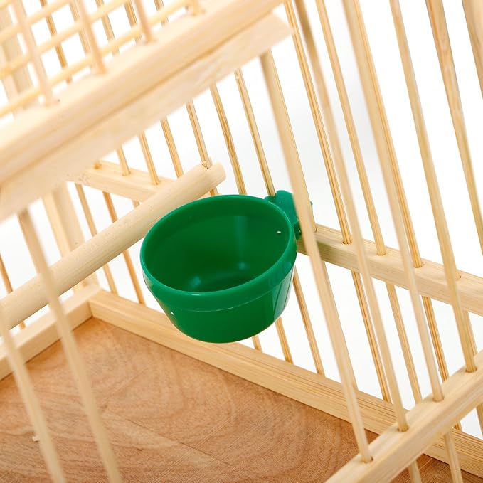 Yardwe Bird Travel Carrier Cage Parrot Cage with Handle Wooden Perch Drink Cup Feeder Dish for Small Parrots Canaries Parrotlets Lovebirds Conures Cockatiels