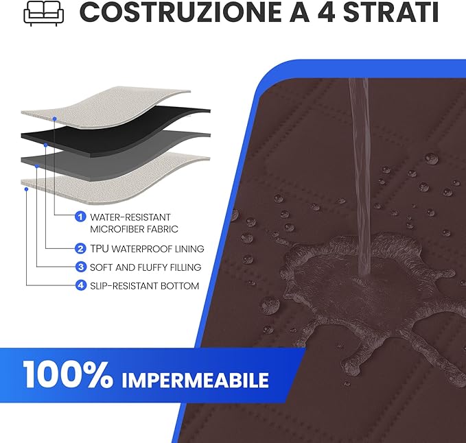 Waterproof Couch Covers for Pets, Waterproof Dog Bed Cover, Anti-Slip Soft Dog Blankets, Couch Cover for Dogs Washable, Pet Blanket for Puppy Large Dogs Cat (82x102 Inch, Coffee)