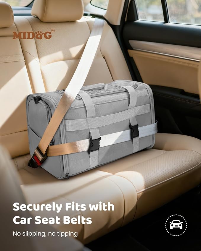 MIDOG Cat Carrier Soft for Small to Medium-Sized Cats,Up to 25 Lbs, TSA Airline Approved Soft Sided Pet Carrier