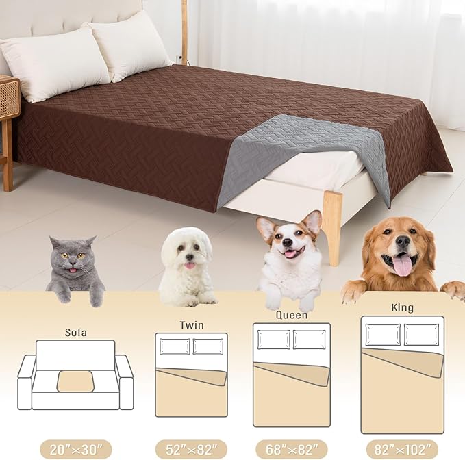 BOCTOPUG Dog Bed Cover for Pets - Blankets Rug Pads for Couch Protection Waterproof Bed Covers Dog Blanket Furniture Protector Reusable Changing Pad