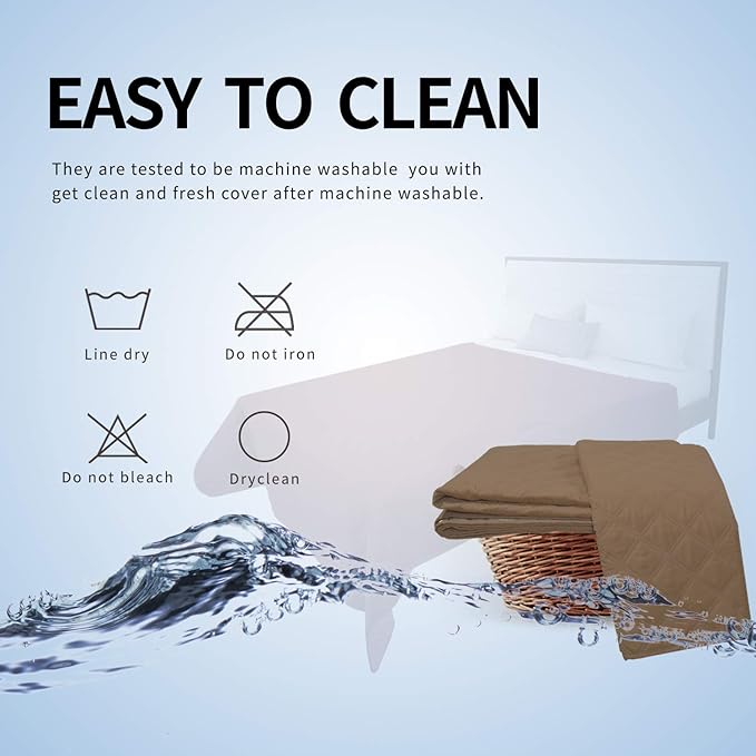 Easy-Going 100% Waterproof Dog Bed Cover, Non-Slip Pet Blanket for Furniture, Washable Couch Cover, Repleasement Sofa Cover (120X82 in,Camel)