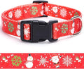 Christmas Dog Collar with Buckle Adjustable Safety Nylon Collars for Small Medium Large Dogs, Cute Stylish Girl Boy Christmas Dog Collar (Christma Red,S)