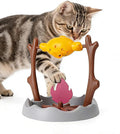 Cat BBQ Toy,11" High Cats Treat-Dispensing Slow Feeder,Pets Dry Food Dispenser,Cats Slow Feeding Snack Bowl, Grilled Fish Spinning Toy, Food Puzzle Cat Toy