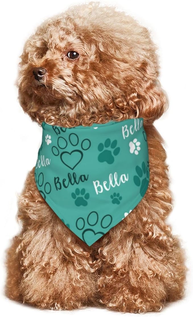 Custom Pet Scarf Personalized Dog Bandana with Name Personalized Add Your Text Bibs Triangle Head Scarfs Gift for Small Medium Large Dogs Cats Baby Puppy Pets Accessories