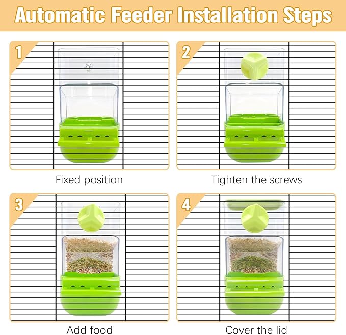 BNOSDM No Mess Bird Automatic Feeder Bird Cage Feeders Parrot Cage Accessories Transparent Seed Food Container with Perch for Finches, Parakeets, Budgies, Lovebirds, Cockatoos, Canaries (Brown)