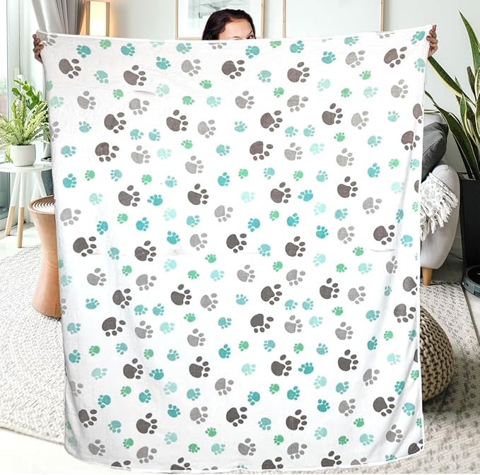 Dog Blankets for Large Dogs, 3 Pcs Dog Blanket Washable, Soft Fluffy Flannel Pet Blanket Mat Cover for Bed Couch, Cute Print Puppy Blanket 60" x 50"