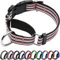 Martingale Dog Collar, Adjustable Nylon Reflective Collar with Quick Release Buckle (Light Pink, Small)
