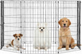 FDW 36 Inch Dog Pen 8 Panel Dog Playpen Indoor Outdoor Metal Puppy Pet Fence Portable Folding Animal Exercise Fence,Black