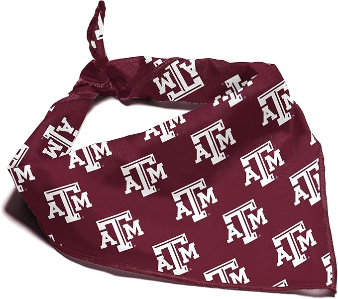 Texas A&M Aggies Officially Licensed Bandana for Dogs and Cats | Fits Pets Great Gift Idea | Easy-to-Tie (Small, 13")
