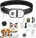 Pet Camera Collar with Air Tracker Tag, 1080P HD Wireless Dog Neck Cam Compact Action Camera for iOS,32GB Storage, Fully Charged Before Use, No WiFi Needed（GPS Just for iOS）