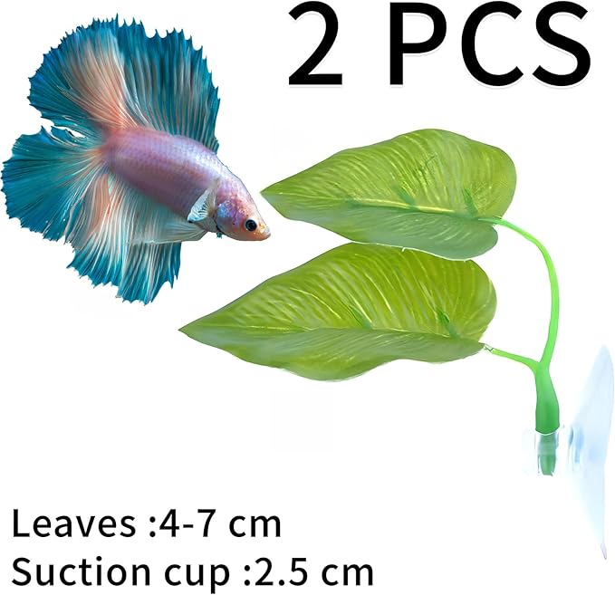 Beta Fish Toys,2 PCS Betta Fish Leaf Hammock,Betta Fish Tank Decorations Aquarium Decor for Sleeping Resting Hiding Playing Breeding