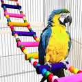 Bird Toys for Parrots Parrot Bridge, Swing Toys, and Ladders for Macaws, African Greys, Budgies, Cockatiels & Parakeets - Wooden Bird Ladder and Swing Toys for Play and Training (25Inch - 10 Ladders)