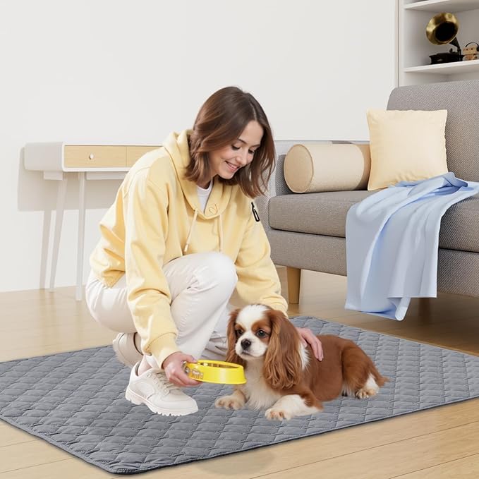 Smiry Waterproof Dog Bed Cover Blanket, Soft Reversible Pet Blanket, Washable Leakproof Cats Dogs Couch Cover for Sofa, Couch, Furniture (68x82 Inch, Grey/Light Grey)