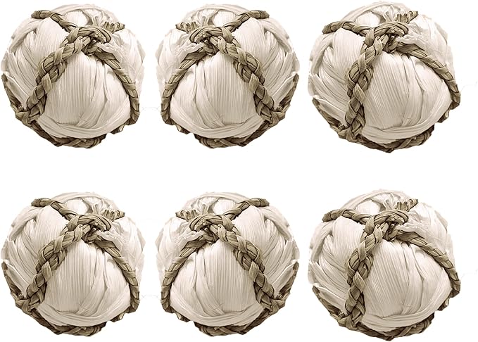 SunGrow Assorted Rabbit & Cat Chew Balls, Teething Activity Toy for Pocket Pets, Improves Dental Health, Environment Friendly, Stress Reliever (Corn Leaf, 6 Pcs)