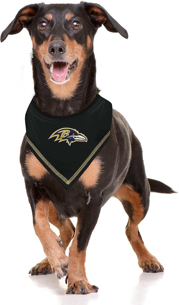 Pets First NFL Baltimore Ravens TIE Bandana, Size Large/X-Large. Dog Bandana Scarf Bib for Pet Cat Dog. The Ultimate Game-Day, Party Bandana