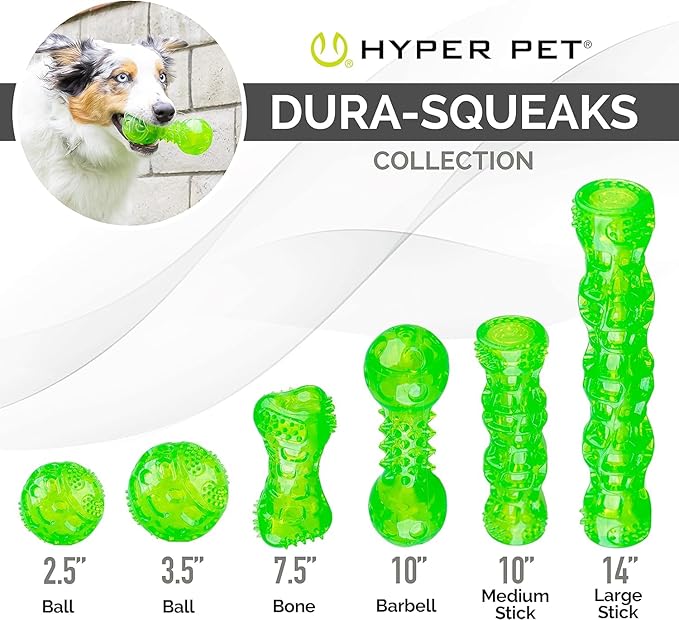 Hyper Pet DuraSqueak Dog Ball Toy, Interactive, Floats, Squeaks, Dog Balls for Fetching, Alternative to Traditional Tennis Balls - for All Breeds