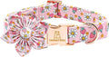 Lionheart glory Dog Collar Flower Collar Pink Dog Collar with Flower Spring Summer Cute Collar Dog Female Soft Durable Adjustable Dog Collars for Large Dogs