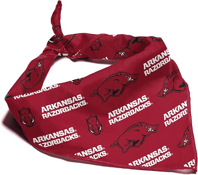 Arkansas Razorbacks Officially Licensed Bandana for Dogs and Cats | Fits Pets Great Gift Idea | Easy-to-Tie (Small, 13")