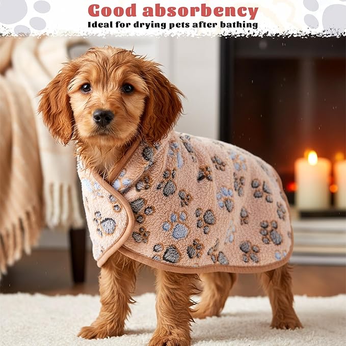 SHENLIU 18 Pcs Fleece Pet Blanket, 9 Style Small Fleece Pet Blanket Soft Warm Sleep Mat Fluffy Cute Puppy Supplies Paw Star Print Design Bed Blankets for Dog Cat Kitten Animals