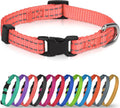 Joytale Small Dog Collar, Reflective and Adjustable Nylon Collar with Quick-Release Buckle, Lightweight No-Choke Design for Puppy and Extra Small Dogs, Pink, XS