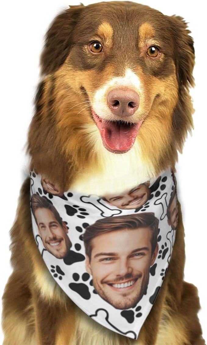 Custom Dog Bandana for Cat Dog Pet Add Your Design Personalized Neckwear Bandanas with Your Text Logo Image Customized Pet Scarf Funny Gifts Style 11