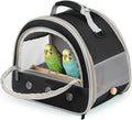 halinfer Small Bird Travel Carrier for Parakeet Budgies Parrot Cockatiel Conure, Portable Lightweight Clear Front Window with Horizontal Bar for 2 Birds Standing Perch