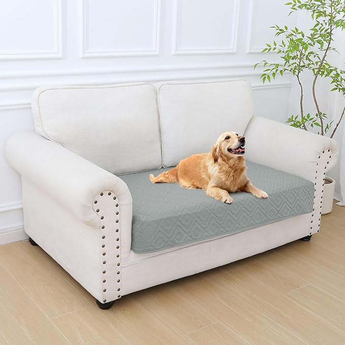 hyha Waterproof Dog Blanket, Soft Dog Bed Cover Pet Blankets, Waterproof Sofa Couch Cover for Dogs Washable, Reversible Pet Couch Covers for Sofa Furniture (30x53 Inch, Grey/Grey)
