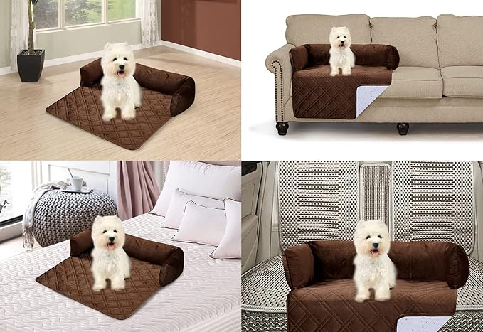 Brilliant Sunshine Premium Calming Dog Bed Mat, Silky Velvet, Removable Washable Cover, Cushion Protector and Couch Covers for Dogs, Pets, Cats, Small, Chocolate