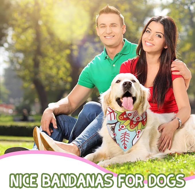 100 Pcs Paisley Dog Bandanas Bulk Pet Bibs Colorful Triangle Scarf Pet Paisley Bandanas for Medium Large Dogs Spring Summer Birthday Costume Decoration
