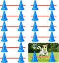 10 Sets Dog Agility Hurdle Cone Set 20 Pcs Exercise Cones with 10 Pcs Rods Adjustable Obstacle Portable Agility Training Equipment Canine Pole(Blue and Orange)