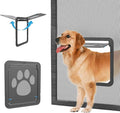 NAMSAN Dog Screen Door, Flap Opening 12 x 14 inches, Dog Door for Screen Door, Magnetic Self-Closing Large Pet Door for Sliding Door, Screen Door with Doggie Door Built in, Lockable, Black