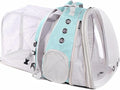 Dual Extension Pet Backpack Carrier for Large Cat and Small Puppy up to 20 Pounds, Clear Space Capsule Astronaut Transparent Bubble Window Pet Vet Travel Visit Bag