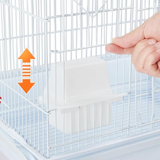 Yaheetech 62.5-inch Roof Top Flight Bird Cage for Parakeets Cockatiels Conures Finches Lovebirds Canaries Budgies Small Parrots, Large Birdcage with Detachable Rolling Stand, White